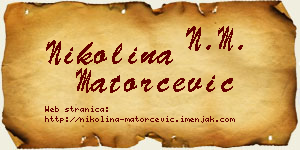 Nikolina Matorčević vizit kartica